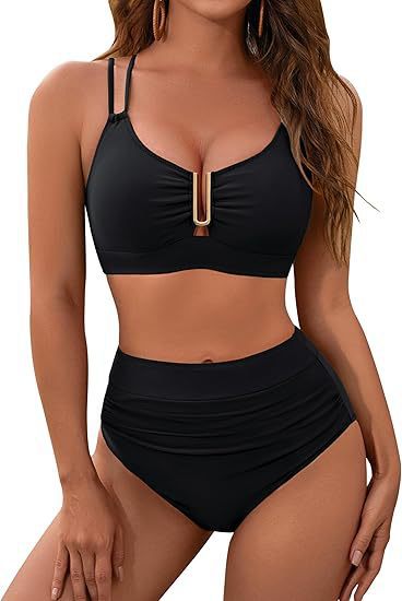 2025 nuevo Amazon apertado bañador de espalda baja mujer sensación de correa de pecho pequeño reunido bañador de playa multicolor