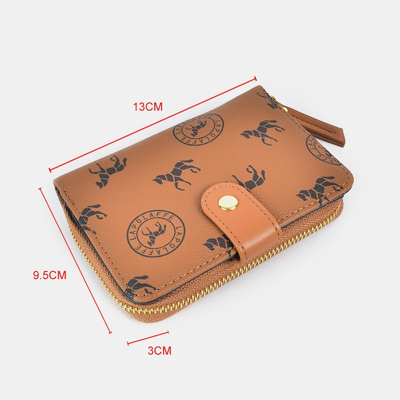 Кожаный портмоне с принтом Xiaoma lapolaffe, с zipper, держатель карт LP7038#