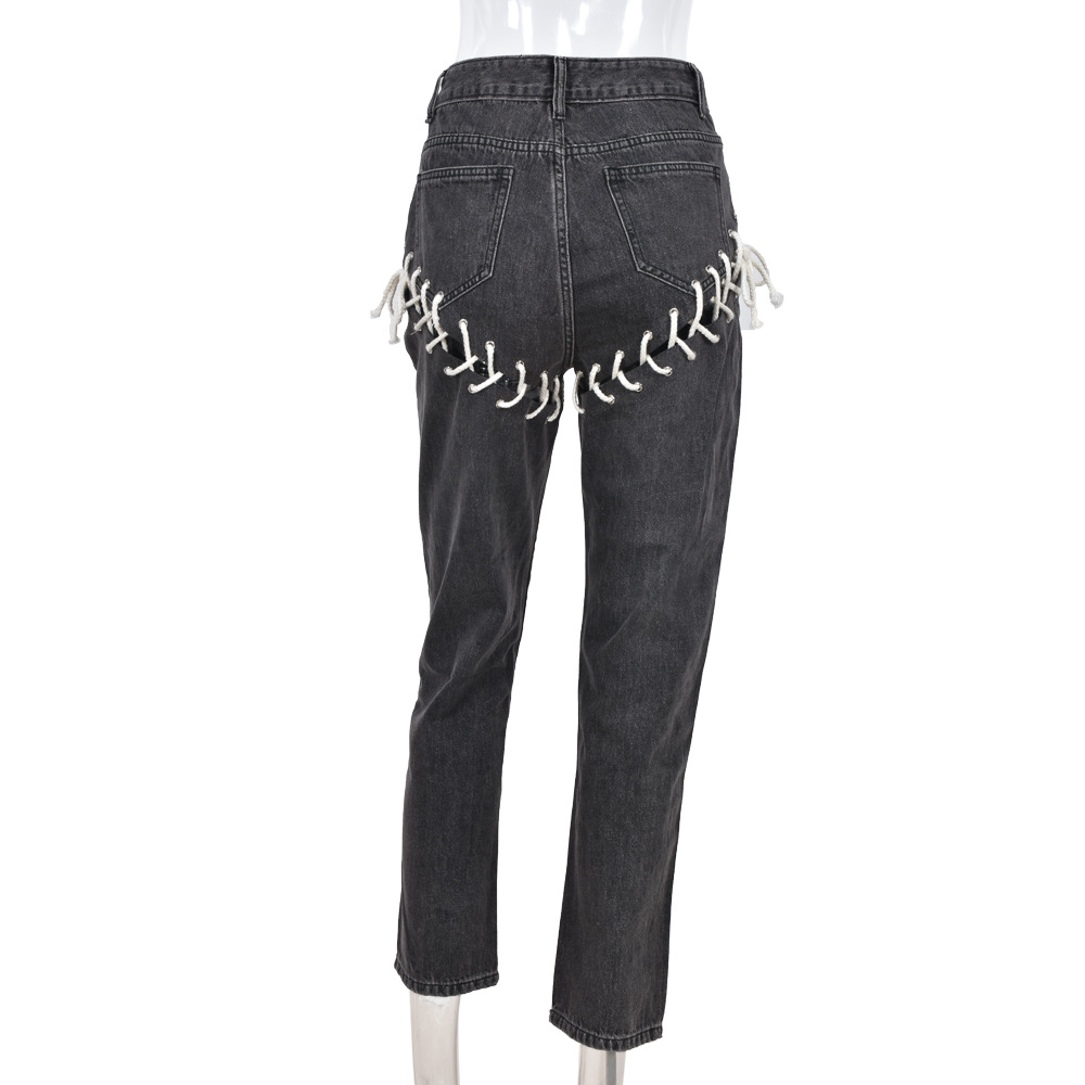 Jeans reto lavado sexy feminino, calça jeans