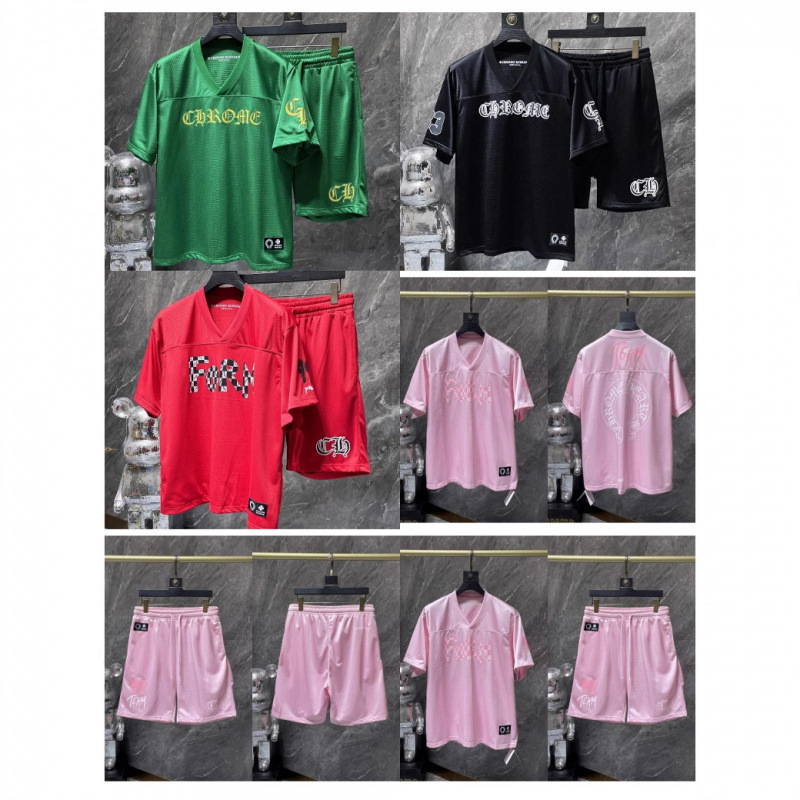 Cross-Border High-Quality Ch Krox Summer New Limited Edition Floral Arm Ice Hockey Suit Set with Sanskrit Print Casual Outfit Cross-Border High-Quality Ch Krox Summer New Limited Edition Floral Arm Ice Hockey Suit Set with Sanskrit Print Casual Outfit