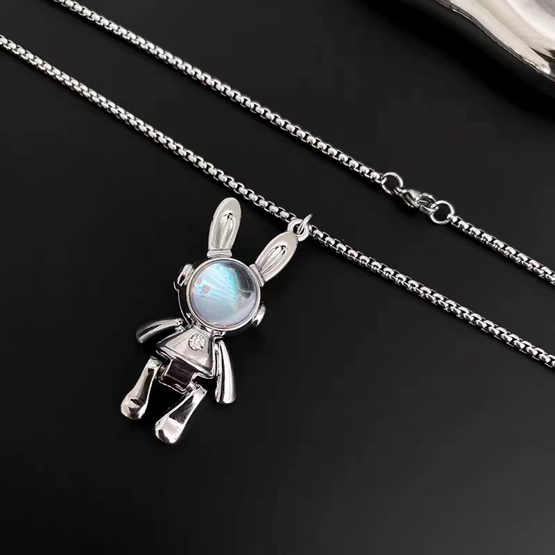 Space Rabbit Necklace Unique Design Hip Hop Style For Couples_voghion.com