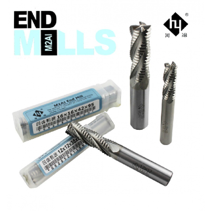 河冶全磨超硬白钢粗皮立铣刀直柄波刃铣刀玉米铣刀6mm—25mm4刃4F