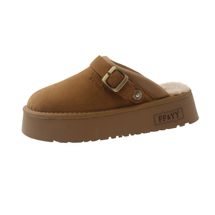 Shoes platform, slippers, footwear, demi-season fleece boots