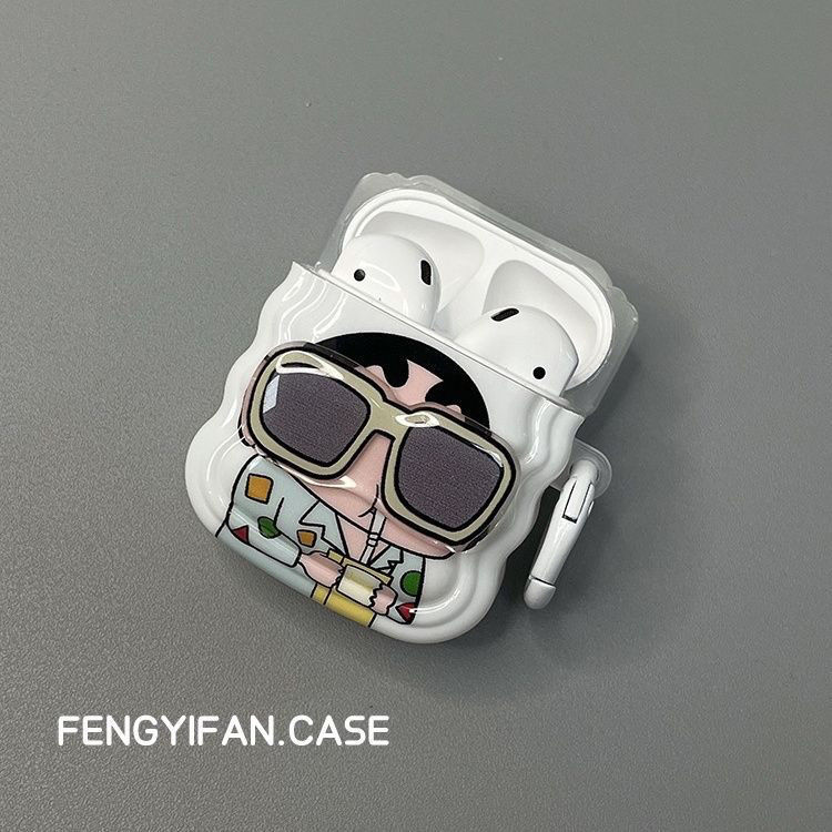 Three-dimensional Wave/Funny Sunglasses Small New Suitable for airpods Apple Earphone Case i9s/i11/i12 Protective Cover