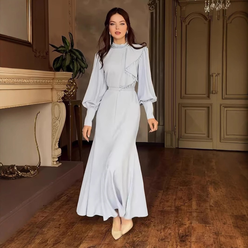 2025年の新しいヨーロッパとアメリカのアマゾンクロスボーダー対外貿易婦人服、エレガントで不規則な痩身スプライシングドレス|undefined
