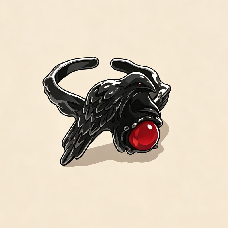 Halloween New Dark Style Crow Ring for Women, Black Fashionable Simple Adjustable Open Ring for Index Finger