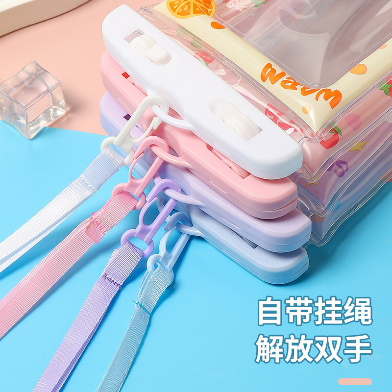 携帯電話防水バッグ、密閉型、タッチスクリーン、水泳、水中写真、ダイビング、ラフティング、エアバッグ付き首吊り漫画携帯電話ケース|undefined