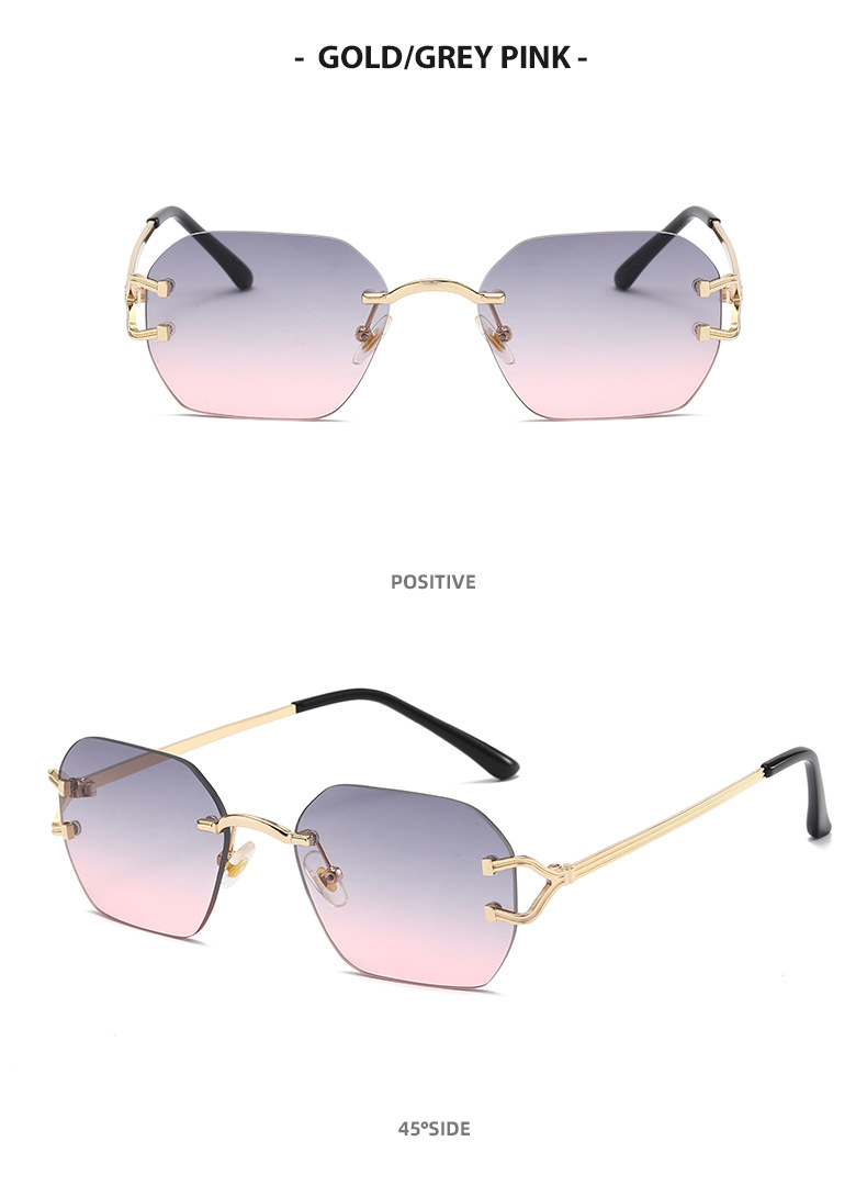 Basic Lady Simple Style Solid Color Pc Polygon Frameless Women's Sunglasses display picture 1