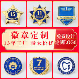 徽章定制胸章diy金属烤漆珐琅公司纪念章荣誉奖章勋章胸针定制