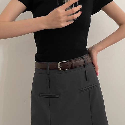 Men's Universal Korean Style Student Fashion Young People's Hong Kong Style Simple Casual Black Belt 