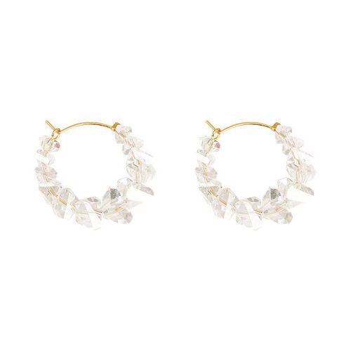 Crystal circle earrings high-end sense broken diamond earrings ins internet celebrity temperament versatile round earrings earring accessories