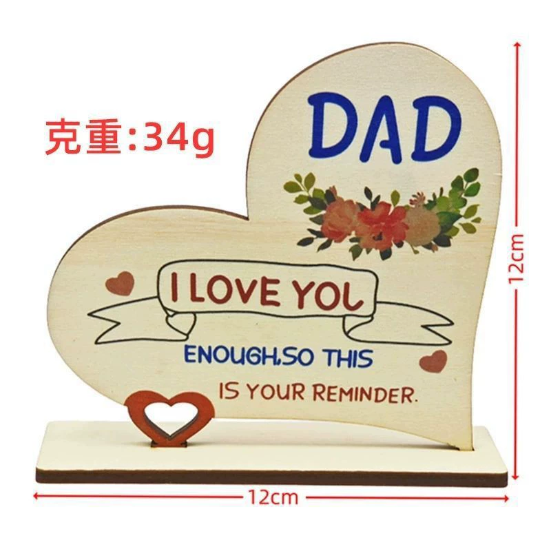 Трансграничные горячие продажи, новые подарки на День матери и День отца в европейском стиле в форме сердца с УФ-рисунком, деревянные маленькие украшения на день рождения, в наличии