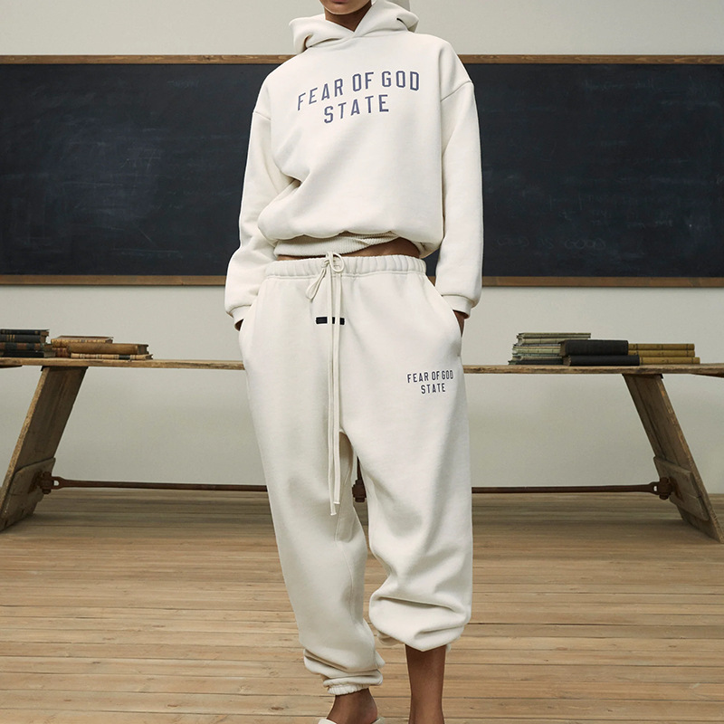 Essentials Hhh Multi-Line American Fashion Brand Autumn and Winter Fleece-Lined Loose Men's and Women's Leggings Sweatpants Pants Casual Pants