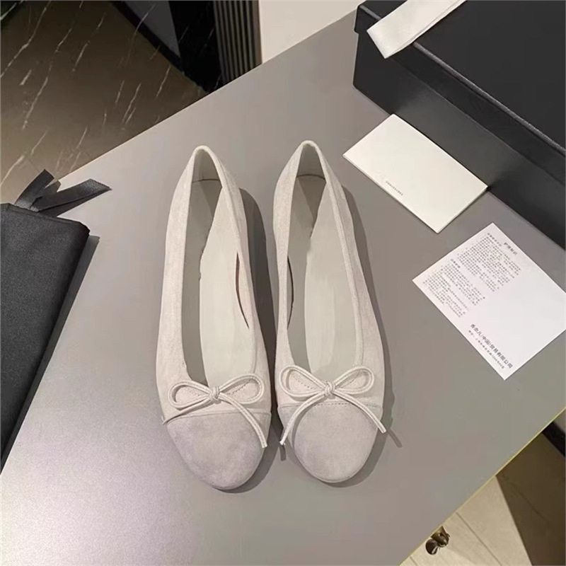 女蝴蝶结浅口小2025平底新款高品质单鞋圆头芭蕾舞鞋香风真皮拼色|undefined