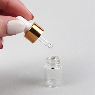 Cross-Border Hot Selling 1~5ml Transparent Glass Dropper Essential Oil Bottle Original Liquid Reagent Dispensing Bottle Small Capacity Dropper Bottle