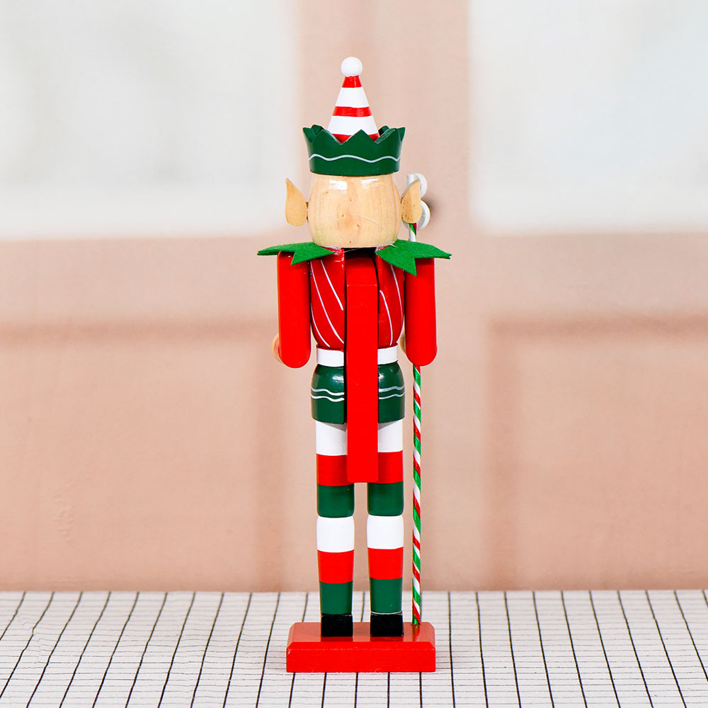 Nuevo producto 38cm hombre de nuez de madera 15in inventario creativo de Navidad dulces payaso hombre de marionetas de color