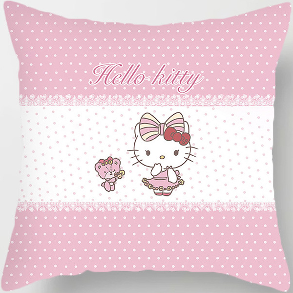 Chica de dibujos animados corazón dormitorio decoración Hello Kitty gato Rosa funda almohada sofá coche cojín
