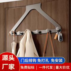 门后挂钩粘钩挂衣架卧室免打孔壁挂强力承重衣服挂架浴室无痕收纳