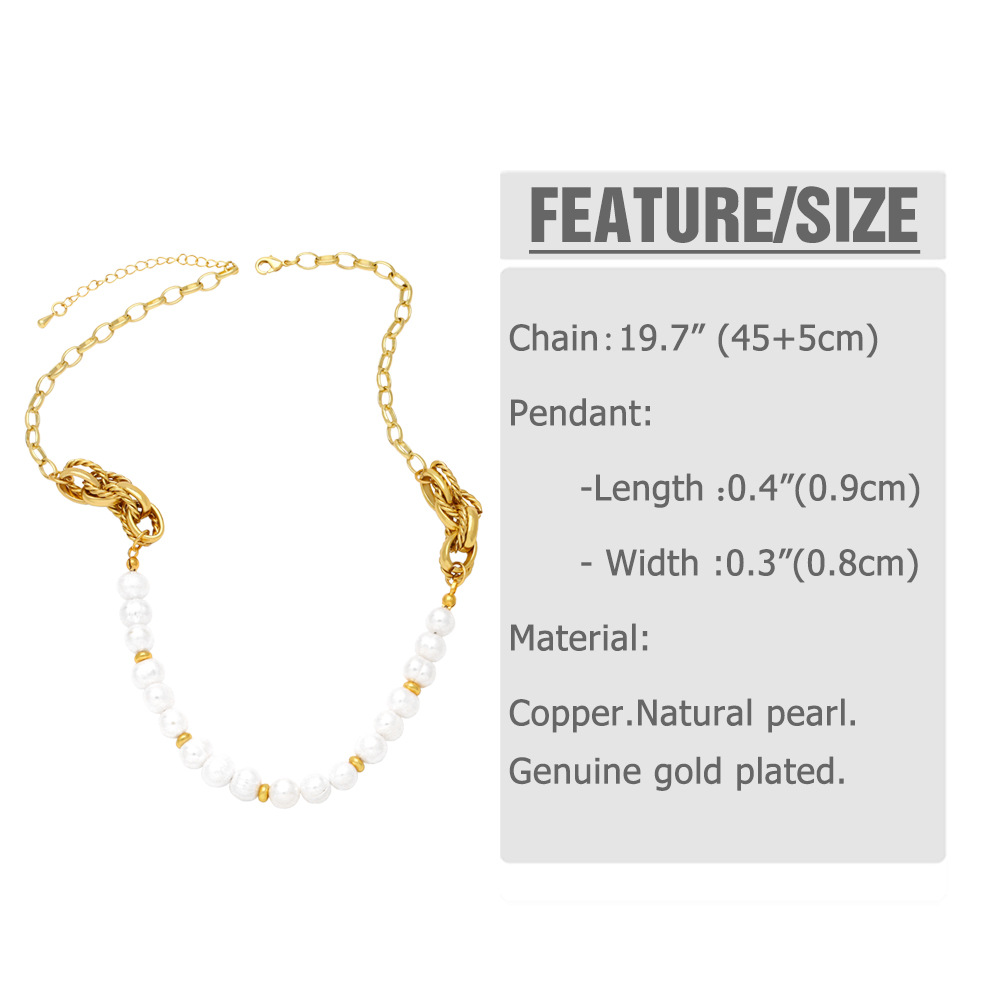 Fashion Round Imitation Pearl Copper Plating Necklace 1 Piece
