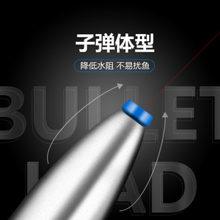 Luya Bullet Lead Through-Core Lead Sinker with Plastic Core That Does Not Damage the Line Texas Rig Long-Range Anti-Hanging Bottom Fishing Lead Sinker Factory