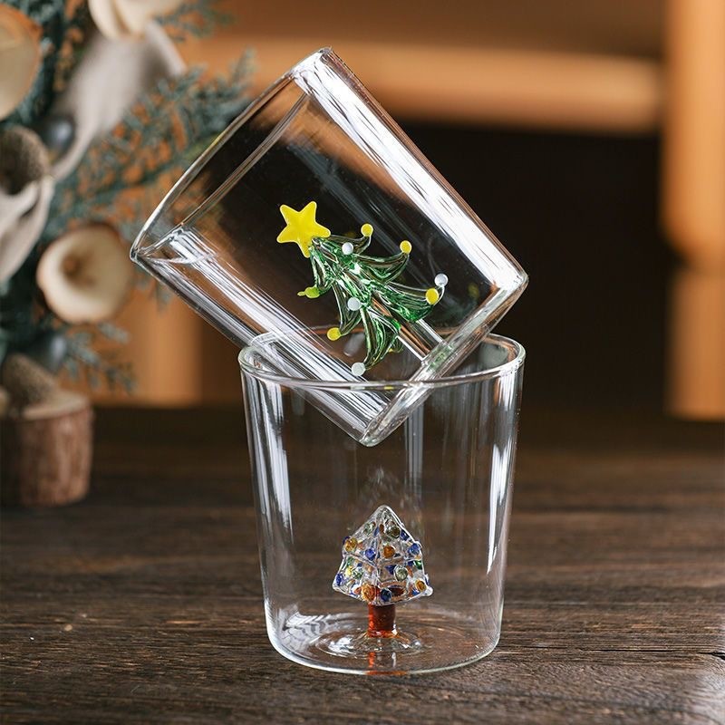 3D Christmas Tree Glass Cup 1