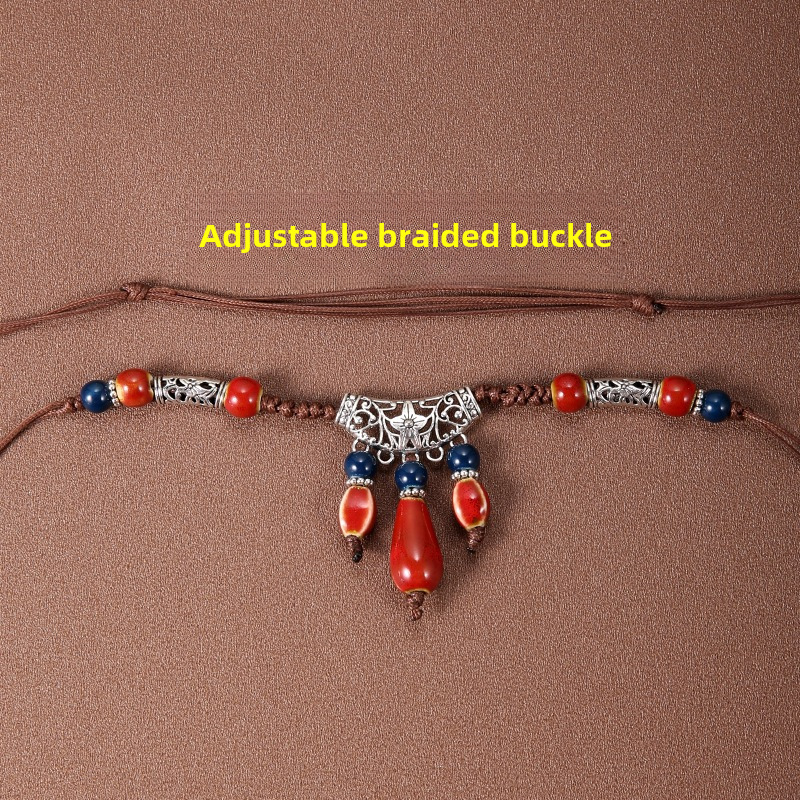 Stirnkette im Stil ausländischer Minderheiten, Kopfkette im tibetischen Stil, böhmische Halskette, Retro-Anzug für Damen, Reisefoto-Kopfbedeckung_voghion.com