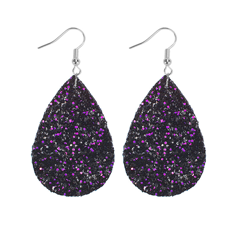 1 Pair Simple Style Geometric Water Droplets Pu Leather Drop Earrings display picture 5