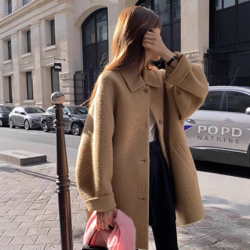 Suli Alpaca Coat Women's Short 2025 Autumn and Winter New Korean 1101916 Handmade Woolen Jacket