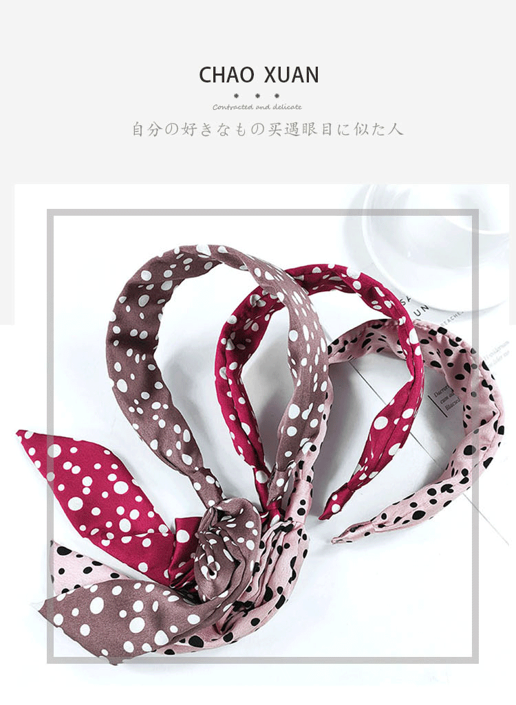 Korean Simple Polka Dot Bow Ribbon Headband display picture 1