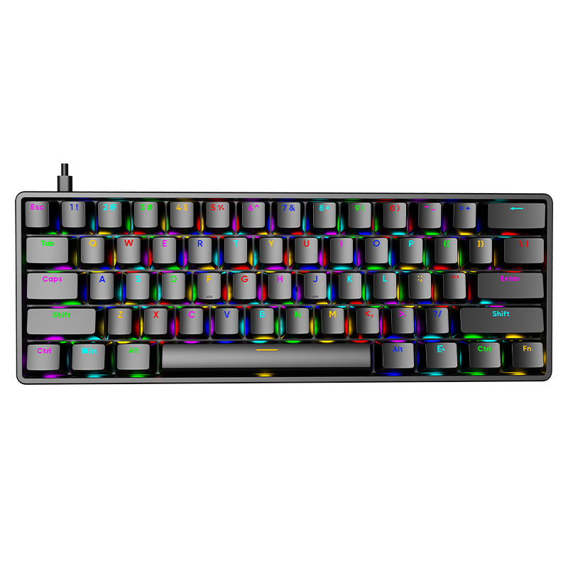 森睿AK61キーRGB有線挿抜機械キーボード青赤軸ゲームオフィスビジネスミニ家庭用携帯|undefined