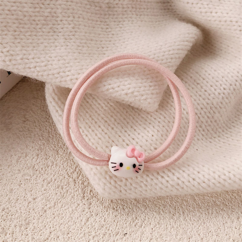 Dibujos animados lindo gatito cuerda para el cabello simple ins girl lazo para el cabello con banda de goma para el cabello salvaje cuerda para el cabello Mori accesorios para el cabello