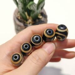 チベットダロ天珠 15×20mm 歯黄色風化パッティング文具コレクション卸売メーカー [A級] ビーズ