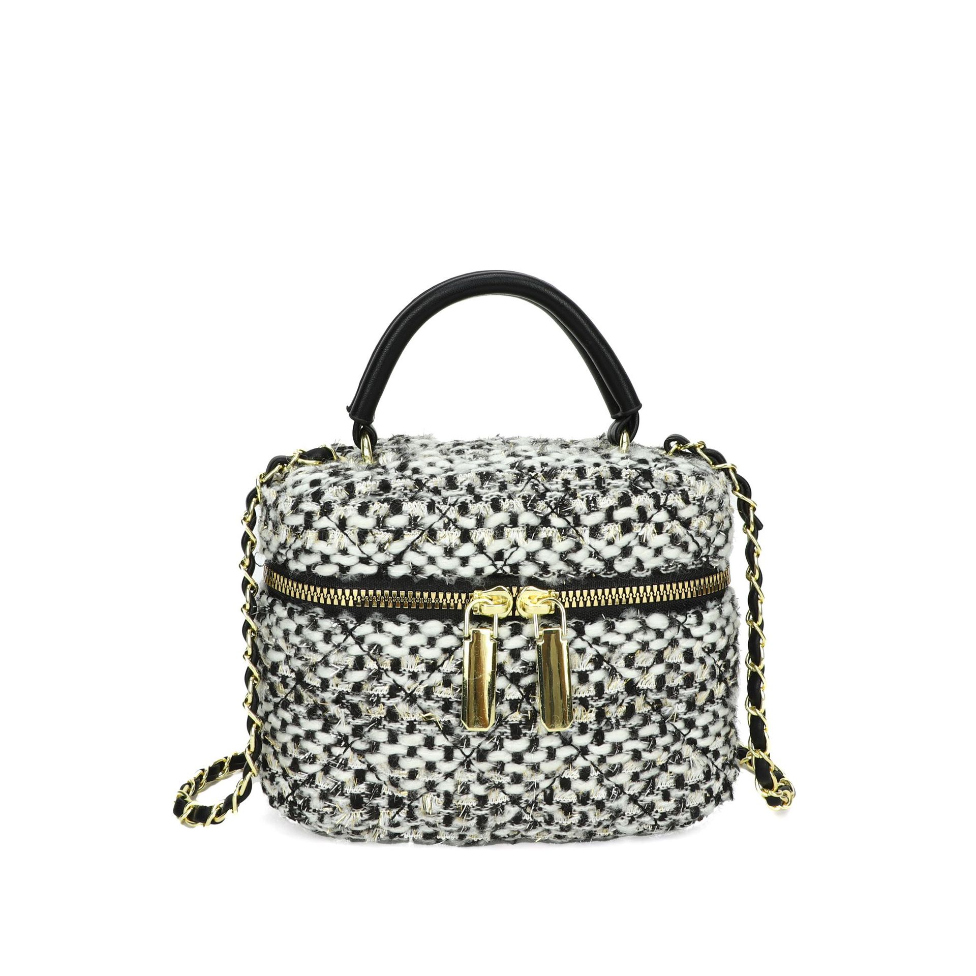 2023 borsa a tracolla scozzese semplice a tracolla in lana intrecciata di nuovo stile, piccola borsa quadrata per donna_voghion.com