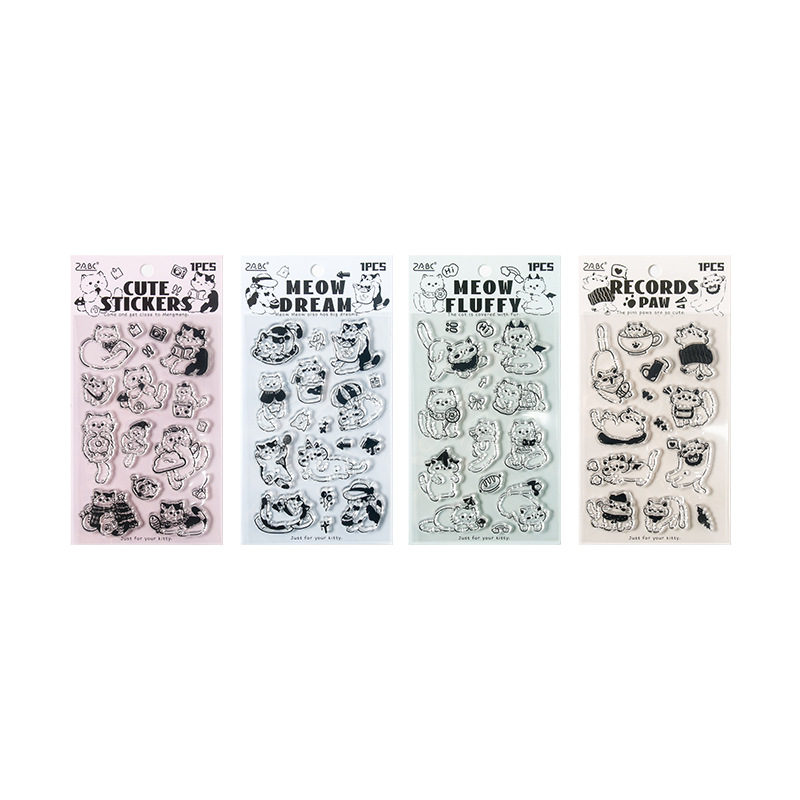 You Miao Painting Series Dibujos animados gato transparente sello de silicona bricolaje libro de mano material de decoración sello especial transfronterizo