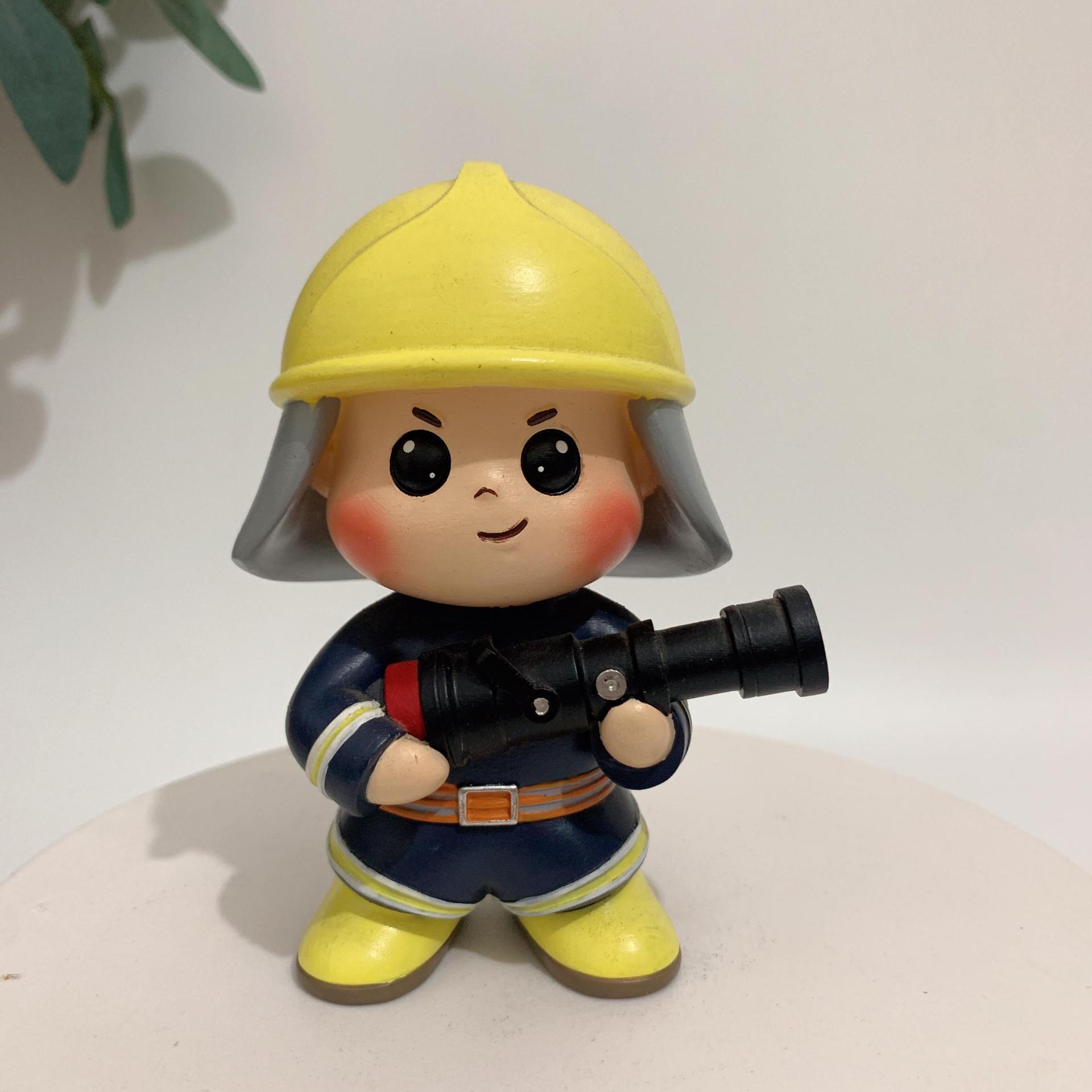 树脂工艺品3D动漫打印模型人偶卡通摆件消防员公仔人物手办盲盒