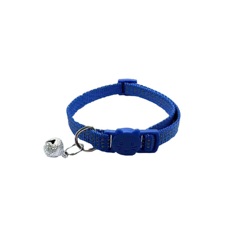 Pei Pei nuevo producto de seda reflectante botón de gato de color collar de gato reflectante ajustable botón de seguridad correa campana esmerilada