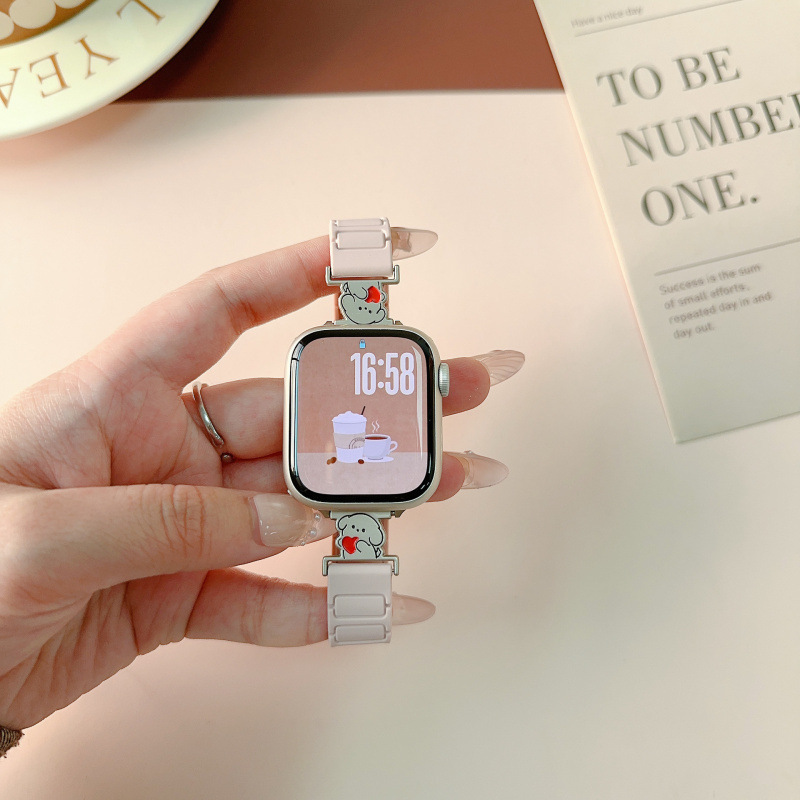 Line Puppy Thin for Apple Watch iwatch10 Magnetic Watch with Apple Watch9 Silicone SE Line Puppy Thin for Apple Watch iwatch10 Magnetic Watch with Apple Watch9 Silicone SE