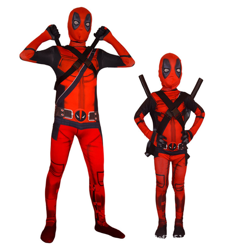 万圣节儿童死侍紧身连体衣服装服饰 X战警死侍2 Deadpool死侍衣服