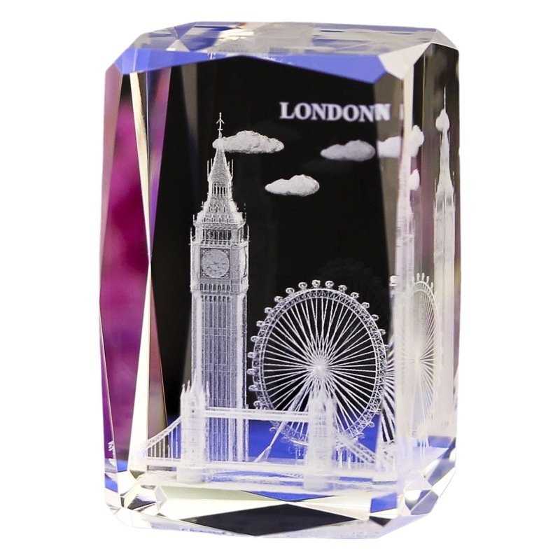 London City Cristal Tallado británico recuerdo turístico Big Ben London Eye London Bridge adornos creativos al por mayor