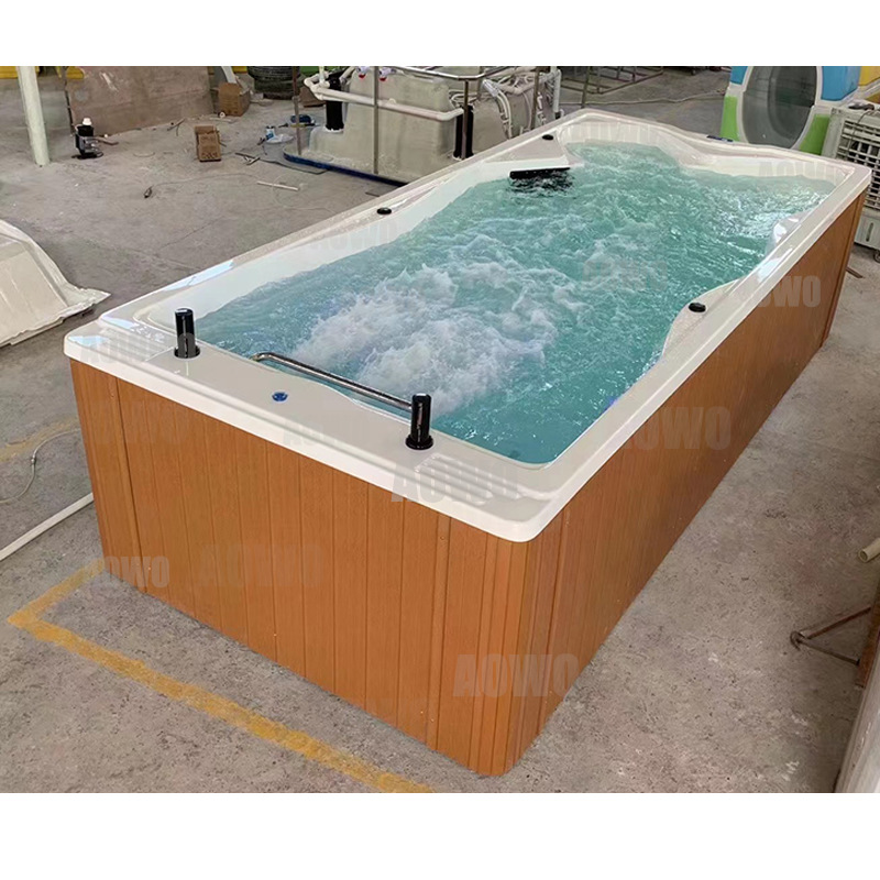 Acrílico piscina climatizada de burbujas SPA 4,8 M rectangular SPA piscina al aire libre surf Baño