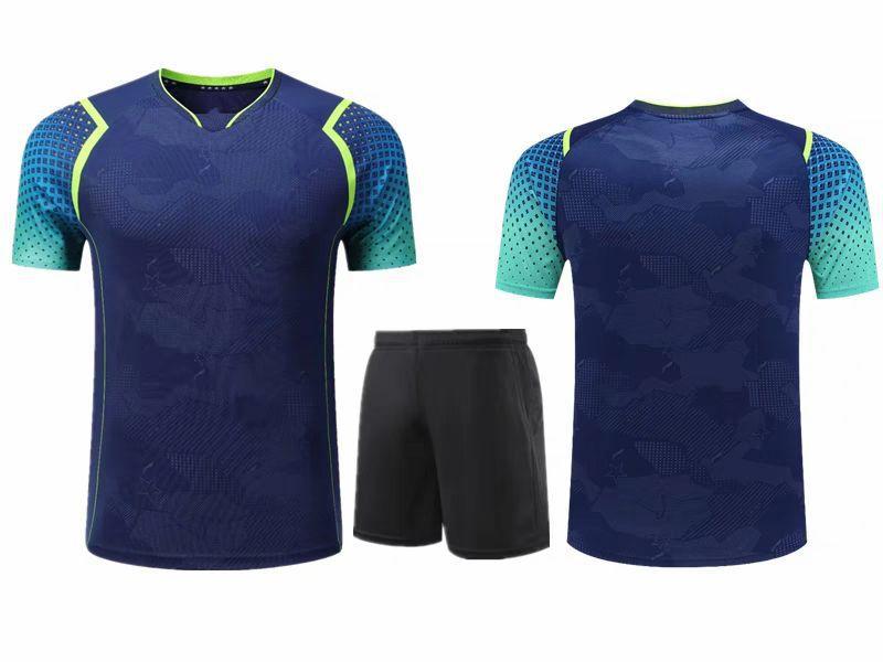 블루 싱글 탑 블랙 반바지