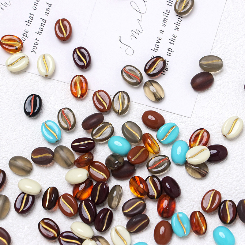 10g imitation Czech acrylic coffee beans vintage gold beaded diy handmade material handmade jewelry accessories bracelet 10g imitation Czech acrylic coffee beans vintage gold beaded diy handmade material handmade jewelry accessories bracelet