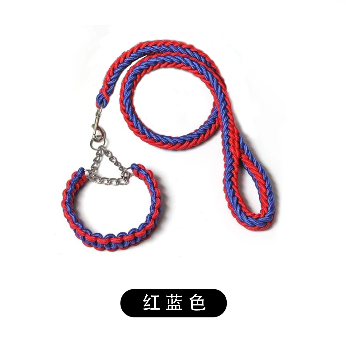 Venta al por mayor nacional tejido a mano de ocho hilos collar de cadena de perro a prueba de explosiones Punch P cadena correa para mascotas cuerda de perro collar de perro