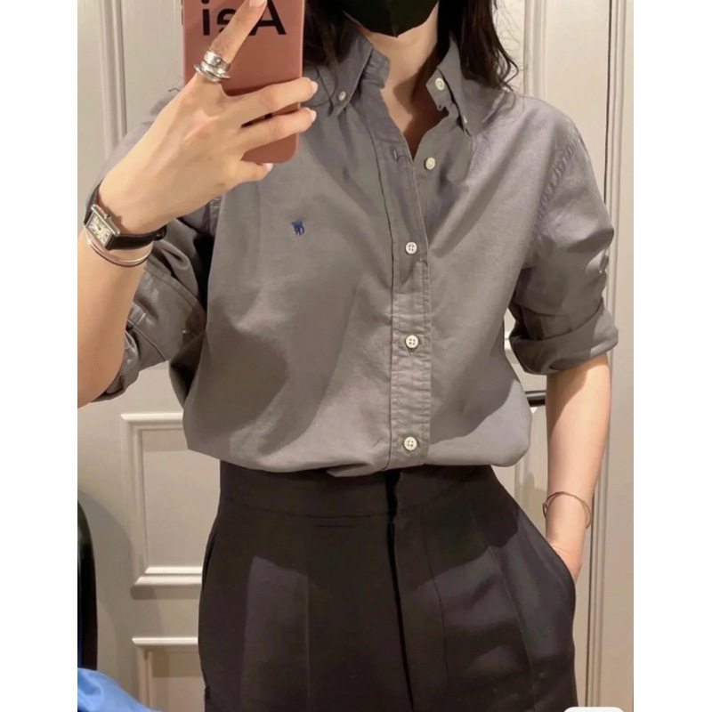 RL拉夫小马标POLO女长袖衬衫女T恤翻领防晒衬衫女刺绣纯棉装外贸|undefined