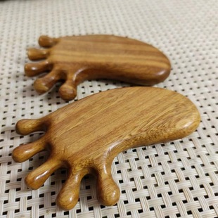 Green sandalwood carving cute little feet head face nose bridge meridian acupoint massage crafts manufacturers wholesale