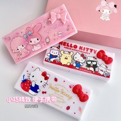 HelloKitty正版三丽鸥收纳盒美乐蒂棉签盒牙线牙签便携迷你收纳盒