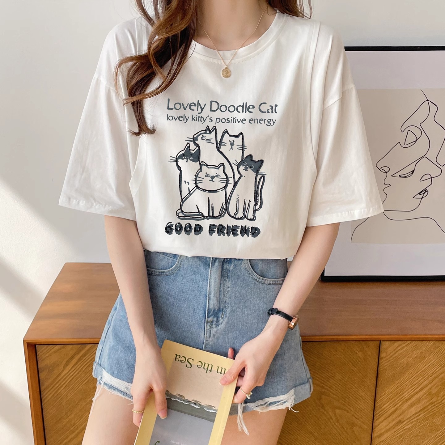 Nursing Clothes for Going Out, Summer Short-Sleeved T-Shirts, Nursing Tops, Hot Mom Style, Slimming Look Outfits, Large Size Round Neck Women