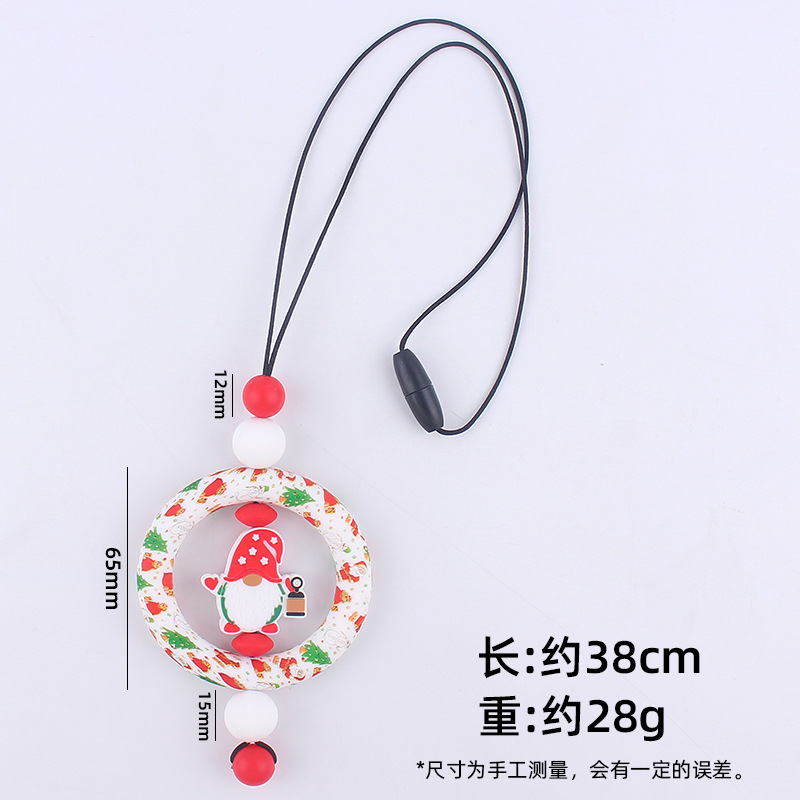 Bebé de dibujos animados de Navidad collar bebé creativo de silicona Santa Claus mordedura COLLAR COLGANTE hecho a mano