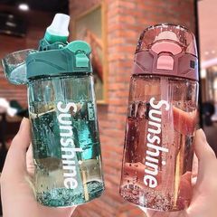 Wholesale Plastic Water Cups for Girls - Korean Style Simple Straw Cups, High-End Design Fitness Cups, Anti-Fall Convenient Cups