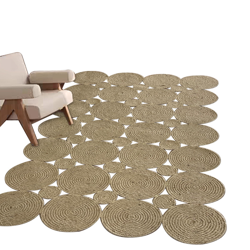 Alfombras japonesas tejidas de yute retro alfombras de cama sala de estar sofá alfombras de dormitorio alfombras tatami